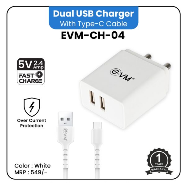 Evm Dual USB CH 04 Type-C Charger
