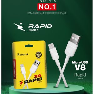 Robotek Micro USB V8 Cable  3A 1 m RAPID CABLE