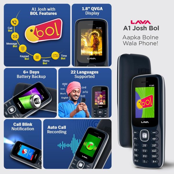 LAVA A1 Josh BOL Keypad Mobile|1000 mAh Battery|Expandable Storage 32GB - Image 2