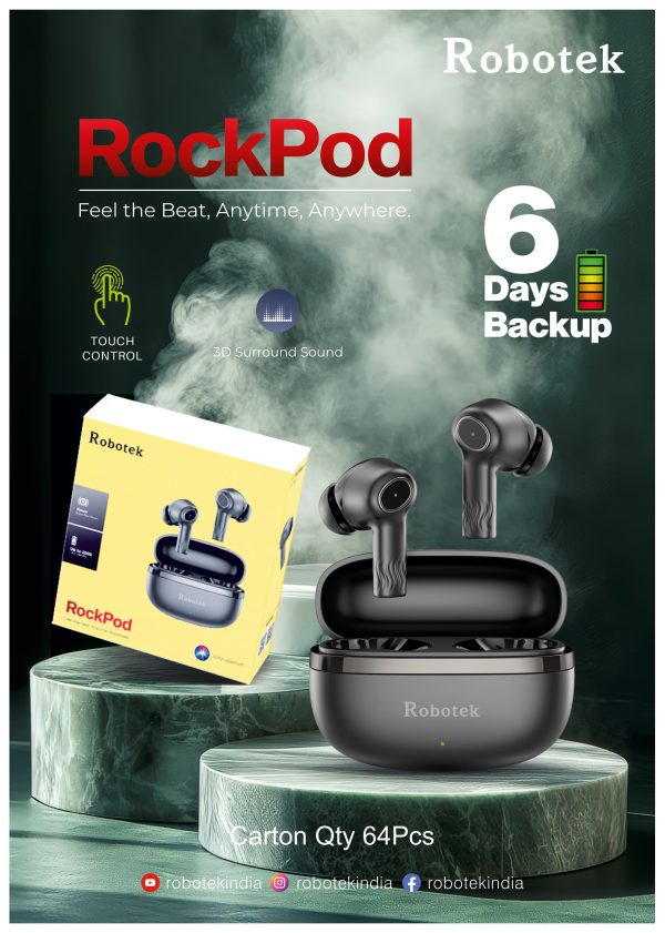 Robotek Rockpod TWS 2000Hours Standby