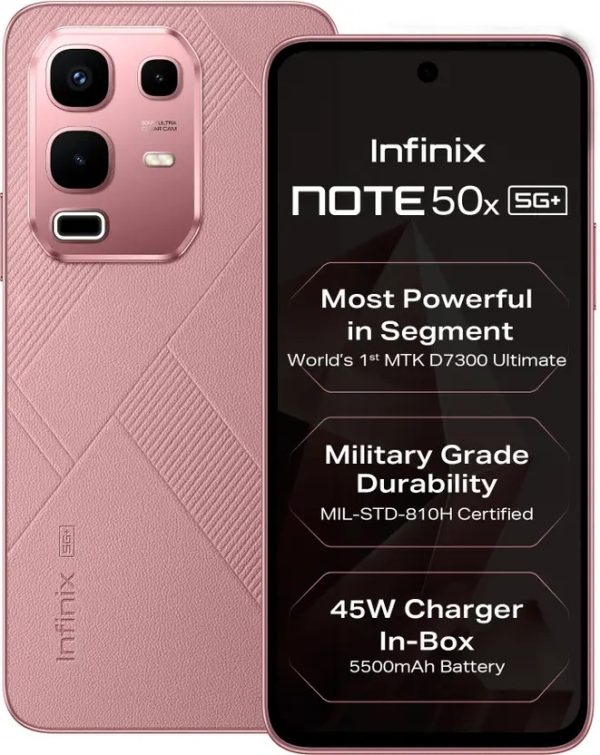 Infinix Note 50x 5G+ 45W Charger In the Box & AI