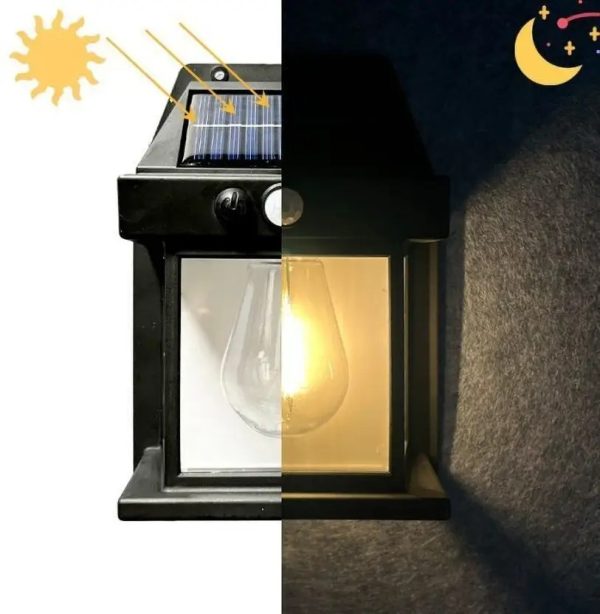 Solar Outdoor Garden Wall Light with Sensor Wireless Solar Wall lamp Solar Light Set  (Wall Mounted Pack of 1) - Image 2