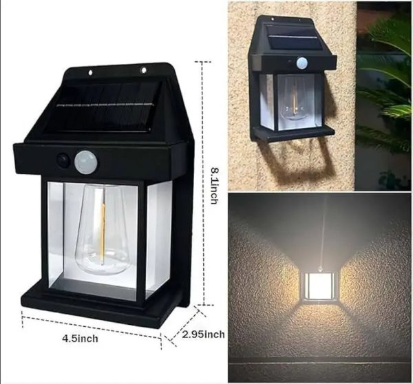 Solar Outdoor Garden Wall Light with Sensor Wireless Solar Wall lamp Solar Light Set  (Wall Mounted Pack of 1) - Image 3